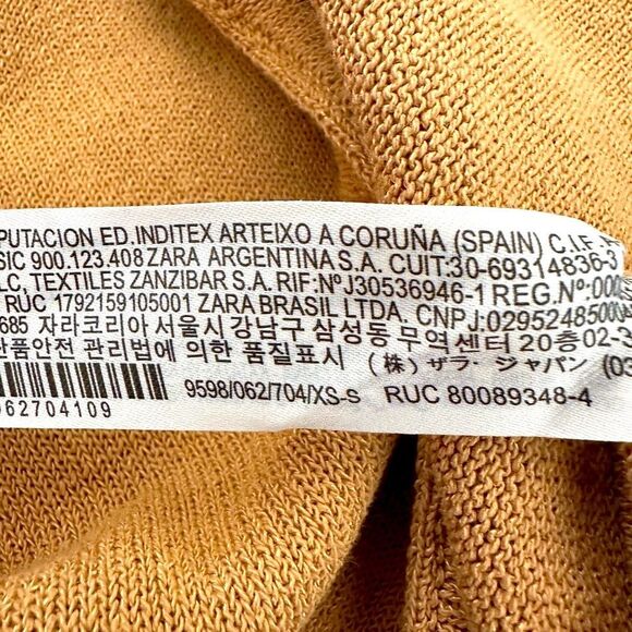 ZARA Sweater Rustic Knit Sleeveless Sweater Vest Camel Size XS - Size S - Picture 9 of 13
